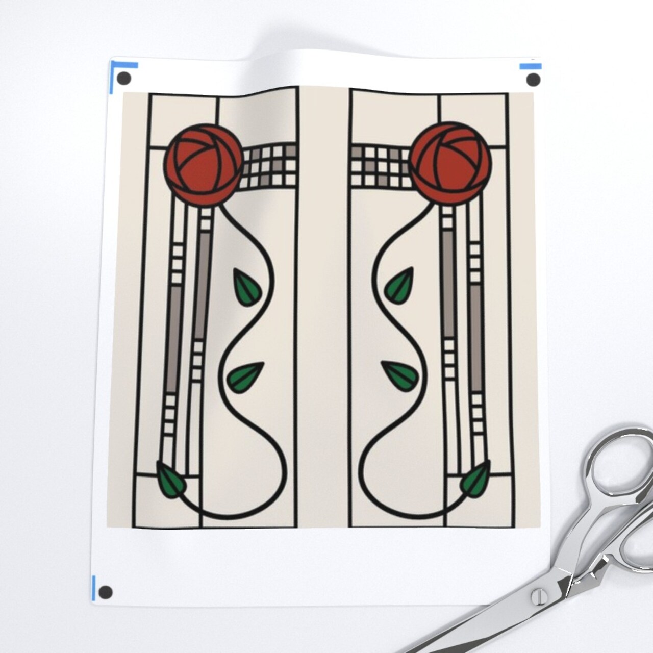 Rose Beige Antique Vintage Glasgow Craftsman Victorian Art Nouveau Mackintosh Stain Glass Window Small Scale Custom Removable Wallpaper by Spoonflower Peel & Stick Wallpaper 2FT Wide